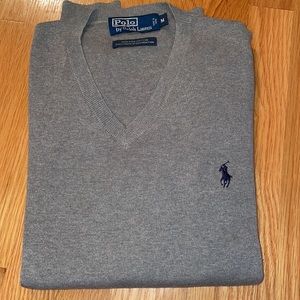 Polo by Ralph Lauren gray v neck sweater size M